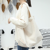 Custom printed recycle organic cotton canvas tote bag korean style reusable tote shopping bag shoulder bags