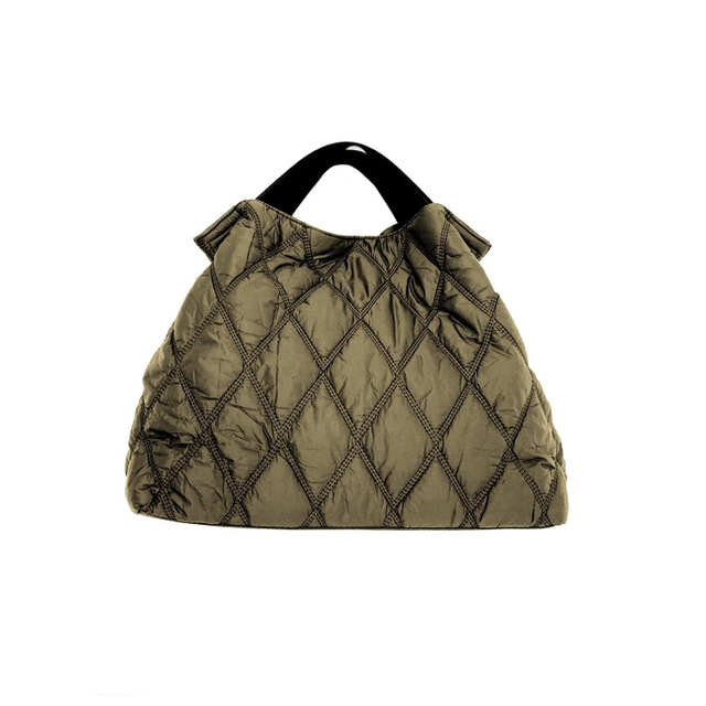 Designer Custom Log Quilted Puffer Bag for Women Customized Soft Puffy Tote Handbag