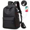 Classic Design Water Resistant Laptop Backpack with Charge Port Lightweight College School Black Bookbag Outdoor Casual Daypack