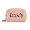 Wholesale Fluffy Fashion Beauty Make Up Bag Women Embroidery Cosmetic Bag