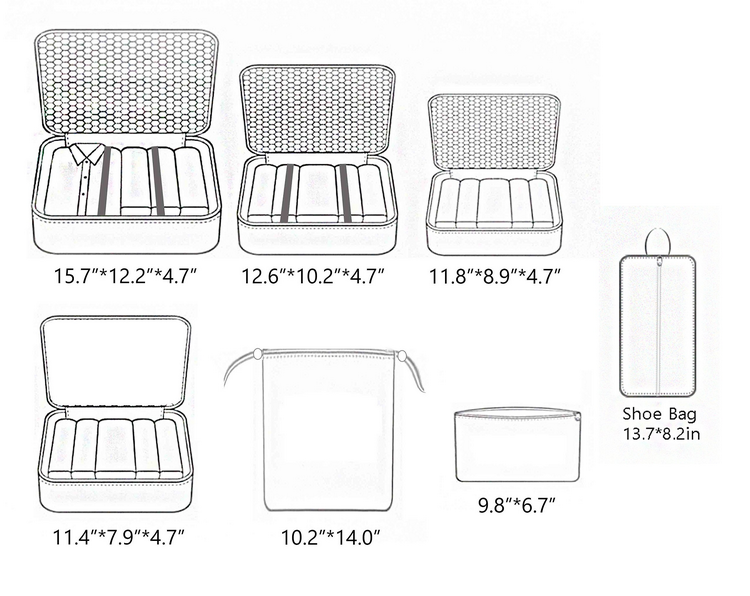 7 Pcs Set Luggage Clothes Bag Product Details