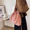 2022 Customized Women\'s Shoulder Bags for Women Designer Handbags Open Oversize Clutch Purse Drawstring Corduroy Bucket Bag
