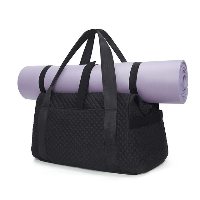Large Overnight Carry on Travel Sports Puffer Duffle Bag Yoga Mat Bag for Women