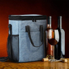 Blue Color Eco Friendly Reusable Insulated Thermal Wine Bag Pack 6 Bottle Wine Carrier Cooler Bottle Wine Bag