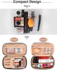 Cosmetic Bag for Women 2 Layer Travel Makeup Organizer Purse Pouch Compact Capacity for Daily Use Makeup Brush Holder