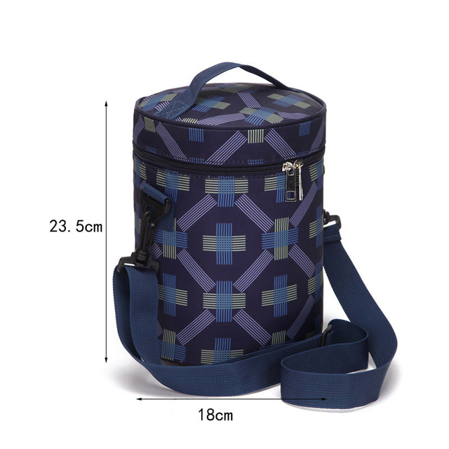 2022 round lunch cooler bag Oxford cloth thick cooler bag insulated fashion aluminum foil with hand carry cooler bags