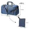 65L Foldable Waterproof Travel Duffel Garment Gym Sports Bags Duffle Overnight Weekend Bag with Shoes Pocket for Men Women