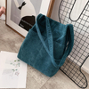 Private Label Corduroy Shopping Bags Large Capacity Corduroy Tote Bag Blank Beach Shoulder Bag