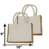 Custom Canvas Reusable Grocery Shopping Handbag Jute Tote Bag Recycle Foldable Jute Shopping Bag