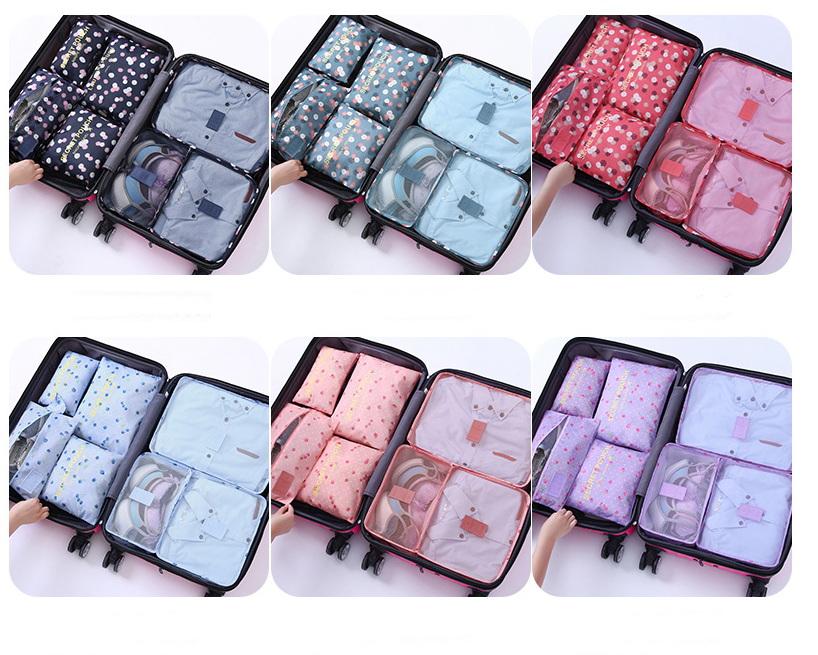 Custom printed standard size collapsible utility 7 sets travel packing cubes