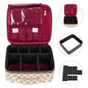 Larger Capacity Water-resistant Brown Checkered Travel Cosmetic Bag Travel Organizer Toiletry Makeup Storage Bag For Ladies