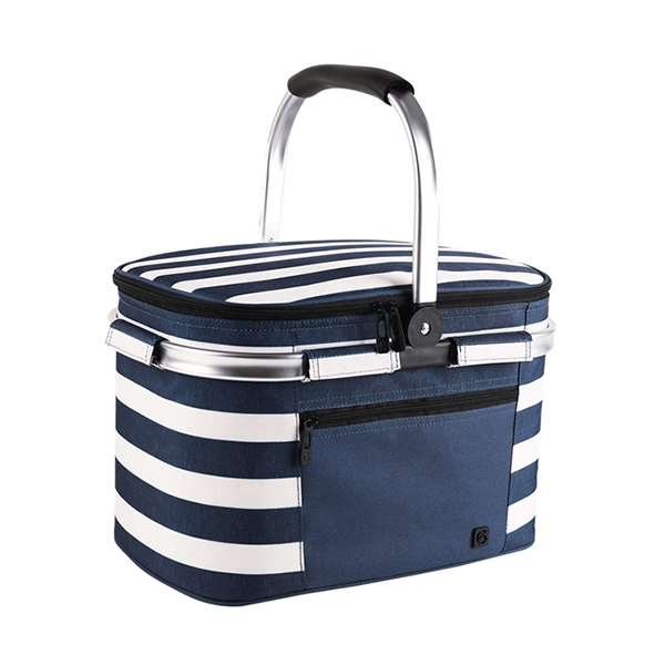 Custom Printing Thermal Tote Cooler Basket Collapsible Insulated Grocery Basket for Picnic