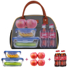 Large Capacity Thermal Insulated Food Cooler Bag Women Lunch Box Tote Bag