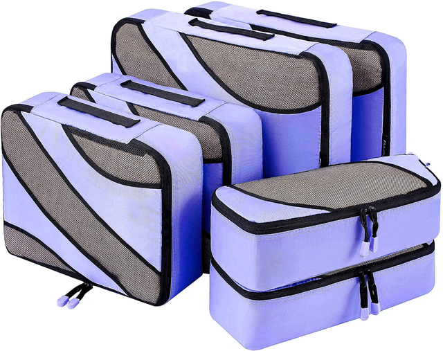 Custom Logo 6 Set Travel Packing Cubes Luggage Packing Organizers Compression Bags Men Women