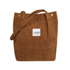 Women large durable fashion grocery shopper handbags etercycle corduroy tote bags custom with shoulder strap