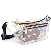 Transparent Fanny Pack Holographic Clear Pvc Waist Belt Bum Bag For Sports Travelling
