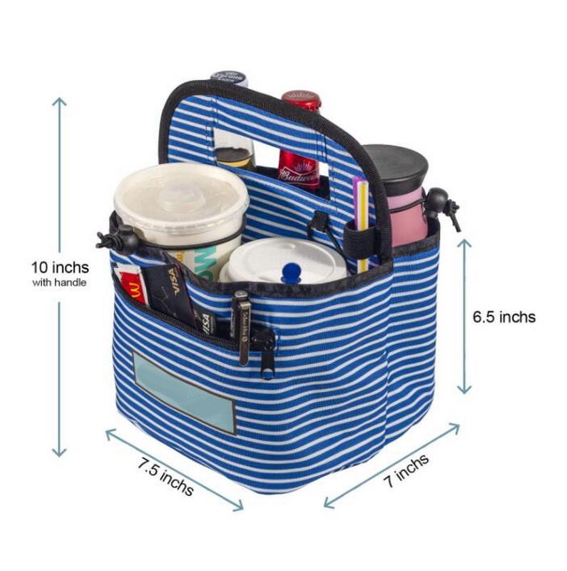 Reusable 4 Cup Drink Holder with Handle Portable Beverages Carry Bag Delivery Insulated Cups Drink Carrier for Travel