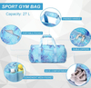 Custom Print Women Gym Sports Duffel Bags Logo Portable Weekend Duffle Travel Bag with Shoe Compartment