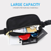 Fashionable Waterproof Waist Belt Bags Unisex Black Crossbody Fanny Pack with Adjustable Strap