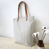 custom women canvas striped casual shoulder tote bag zipper casual handbag
