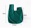 Customize Mini Japanese Style Wind Sleeve Hand-held Hand Vintage Velvet Handbag Wrist Knot Bags for Women