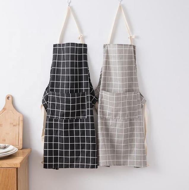 Custom Washable Canvas Cotton Cooking Apron Drawing Aprons For Kitchen