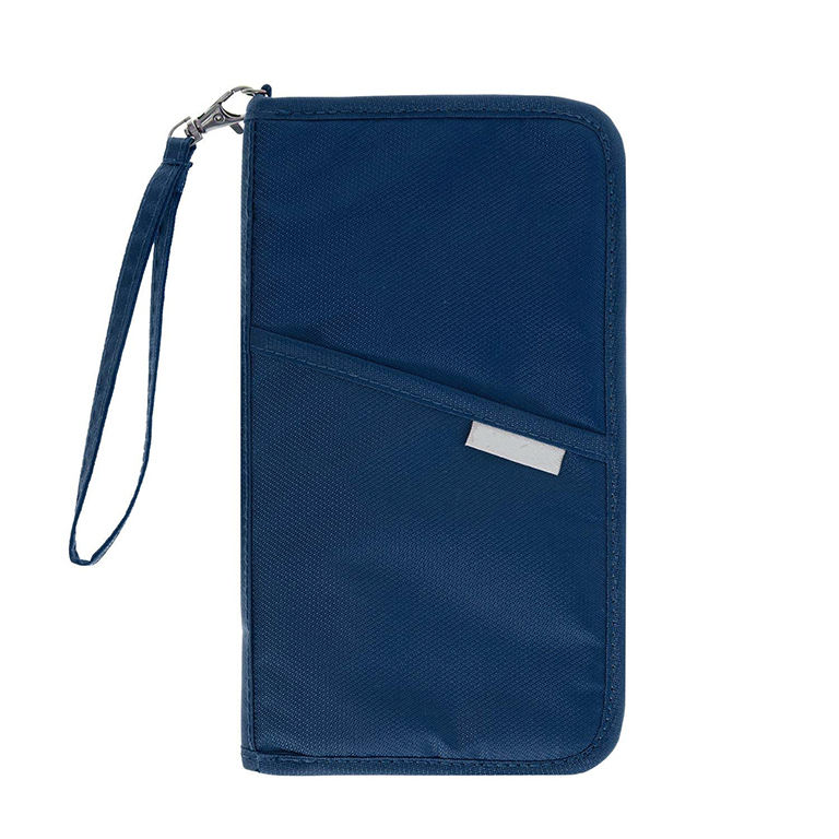 Travel men zipper wallet passport documents card holder