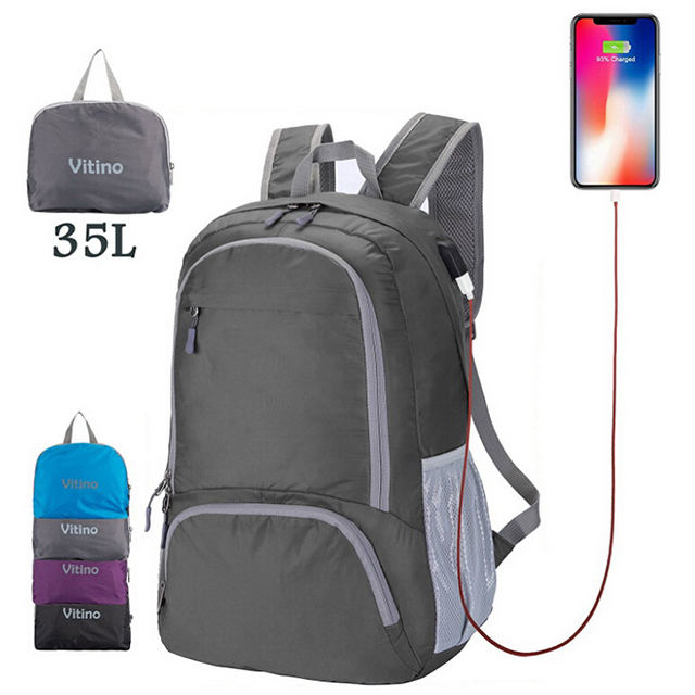 Promotional Durable Foldable Backpack with USB