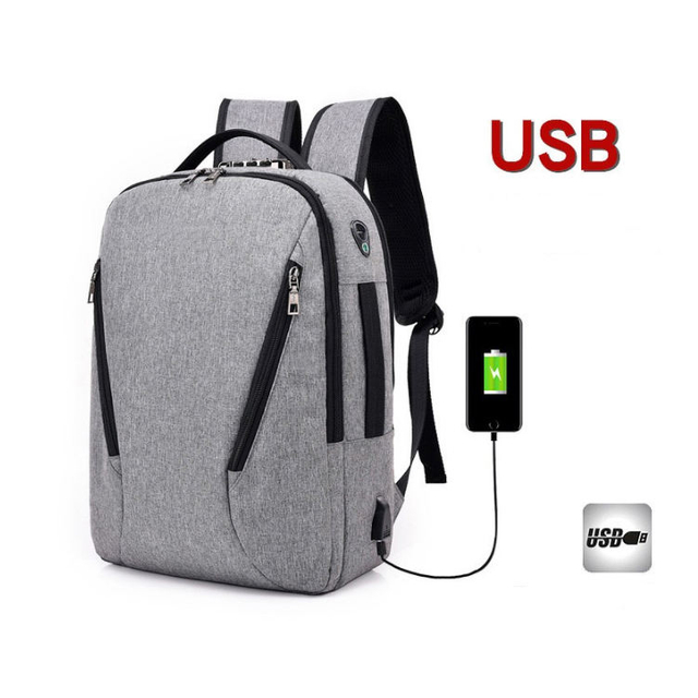Water Resistant Smart Sport Backpack With Usb Charging Port/With Password Lock