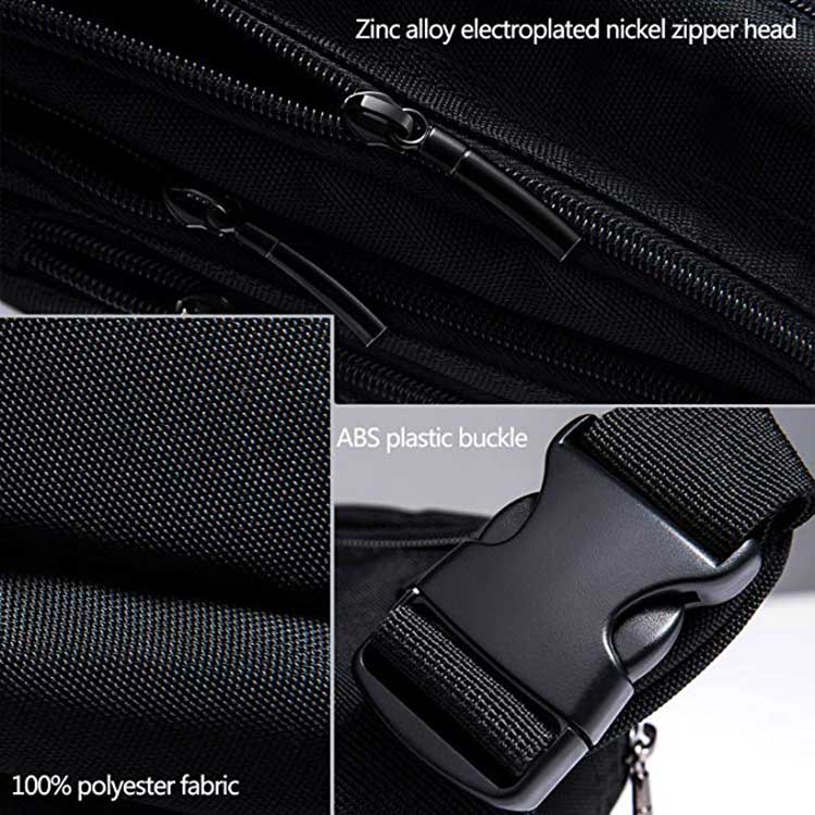 Black custom multi-functional belt bag fanny pack waterproof running sport waist bag