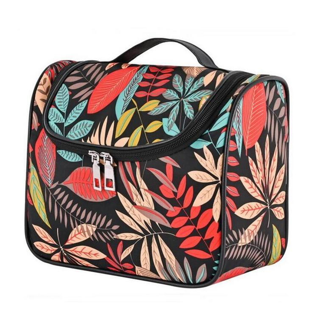 Fashion Lady Sublimation Printing Hanging Toiletry Cosmetic Bag Water Resistant Travel Makeup Organizer with Hook