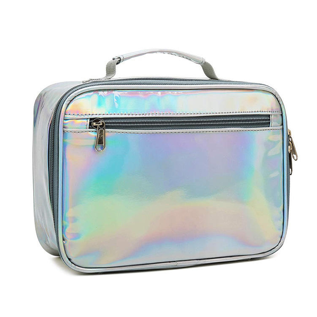 Wholesale Holographic PU Girls Boys School Lunch Bag Portable Cooler Bag