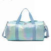 Fashionable durable custom premium foldable gym bag for women pu leather shiny sport bags for gym travel yoga bag waterproof