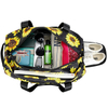 Cute Sunflower Printing Women Gym Sport Bag Weekend Overnight Travel Duffle Tote Bag With Shoe Compartment