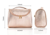 Luxury Rose Gold PU Leather Cosmetic Case Makeup Toiletry Organizer Purse Toilet Storage Wash Bag for Women Girls