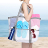 Multipurpose Tote Storage 9 Pockets Extra Large Clear Mesh Tropical Beach Bag Lady Tote Bag for Summer Beach