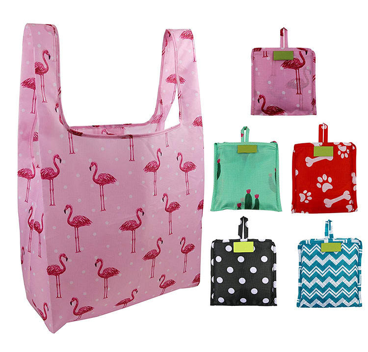 Foldable Reusable Shopping Bags Eco Friendly Ripstop Waterproof Machine Washable Lightweight Shopping Tote Bags
