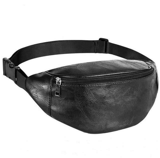 High Quality Waterproof Unisex Travel Vintage PU Bum Belt Bag Leather Crossbody Chest Fanny Pack Waist Bag