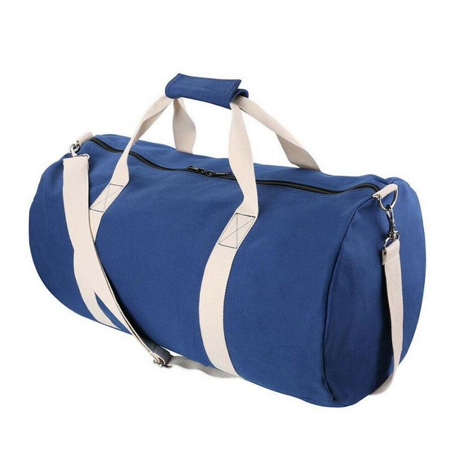 High Quality Durable Unisex Barrel Cylinder Sport Gym Canvas Duffel Bag Travel Womens Duffle Bag Weekend