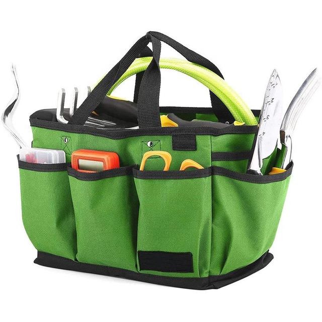 Reusable Garden Tote Large Tool Organizer Bag Carrier Gardening Tote Storage Bag And Home Organizer with 13 Pockets