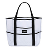 lightweight large mesh beach tote bag with external pocket
