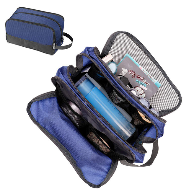 Fabric Stitched Bathroom Shower Organizer Kit Toiletries Cosmetics Makeup Bag Premium Travel Toiletry Wash Bag Unisex