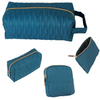 New Custom Design 4pcs Cosmetic Bag Set Quilte Foam Metal Zipper Pouch Makeup Cosmetic Bag Travel
