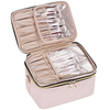 Portable Double Compartment Women Ladies Custom Cosmetic Make Up Bags Toiletries Brush Organizer Bag With Shoulder Strap