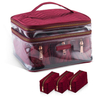 Fashion Custom Logo Travel Toiletry Bag 3 Piece Cosmetic Bag Set Customizable Quilte Small Makeup Bag Organiser for Travel