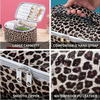 Portable Beauty Leopard Pu Leather 3 Piece Make Up Makeup Storage Organizer Cosmetic Bag Toiletry Bags for Traveling