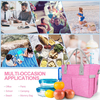 Outdoor Pink Insulated Lunch Bag Thermal Food Storage Organizer Cooler Tote Bags For Women With Handles