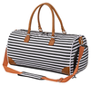 Striped Pattern Womens Tote Gym Bag with Shoe Compartment Travel Luggage Sleeve Portable Custom Duffle Bag with Logo