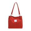 Custom Bag Straps Shoulder Logo Woman Corduroy Tote Bag Handbags Travel Office Work Shopping Tote Bags Women
