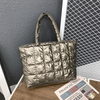 Water Repellent Oversized Winter Comfortable Quilted Market Shopping Tote Puffy Shoulder Bag